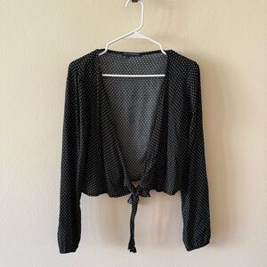Brandy Melville Black Polka Dot Women's Top